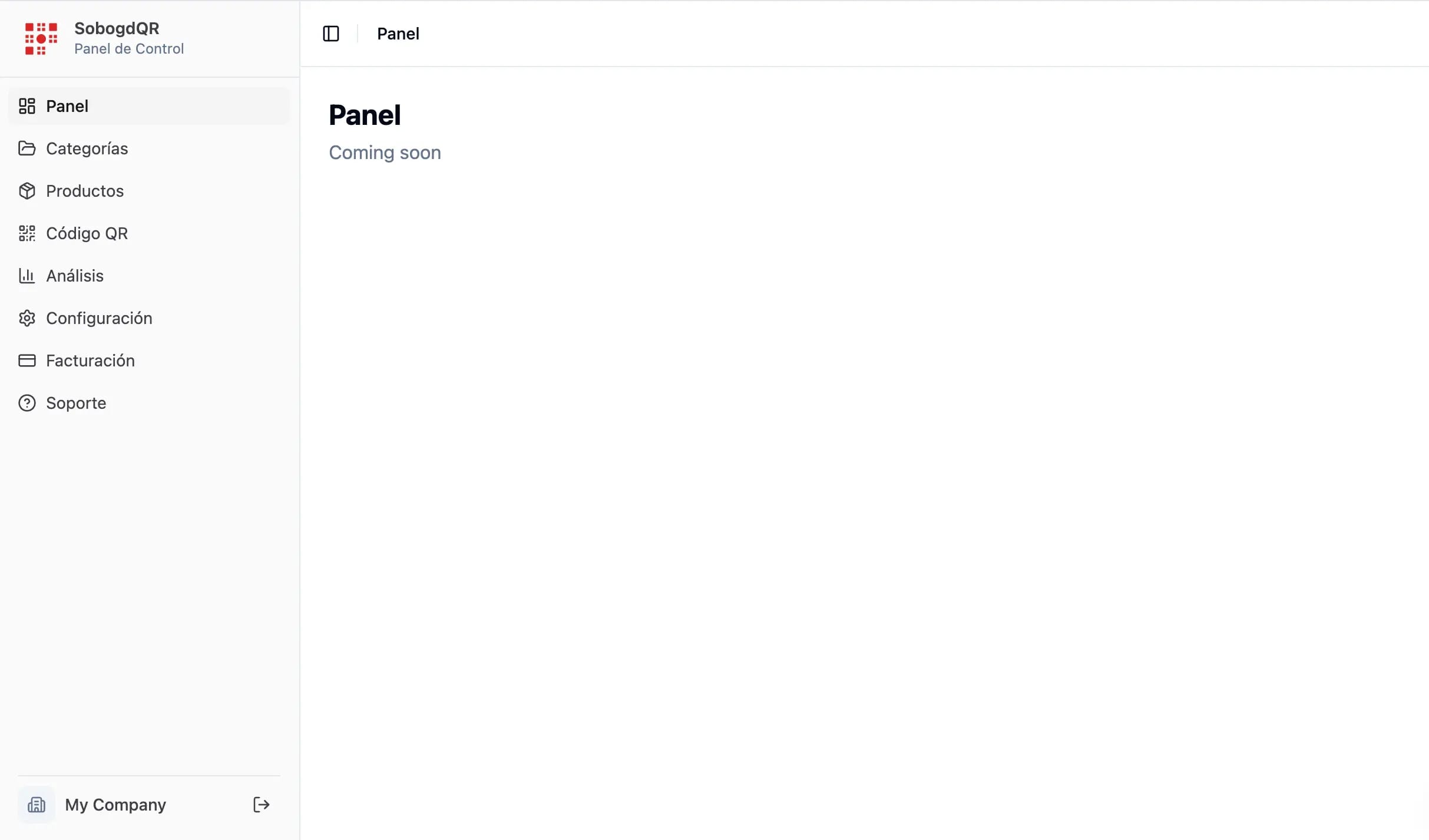 Easy QR menu control panel for cafe management