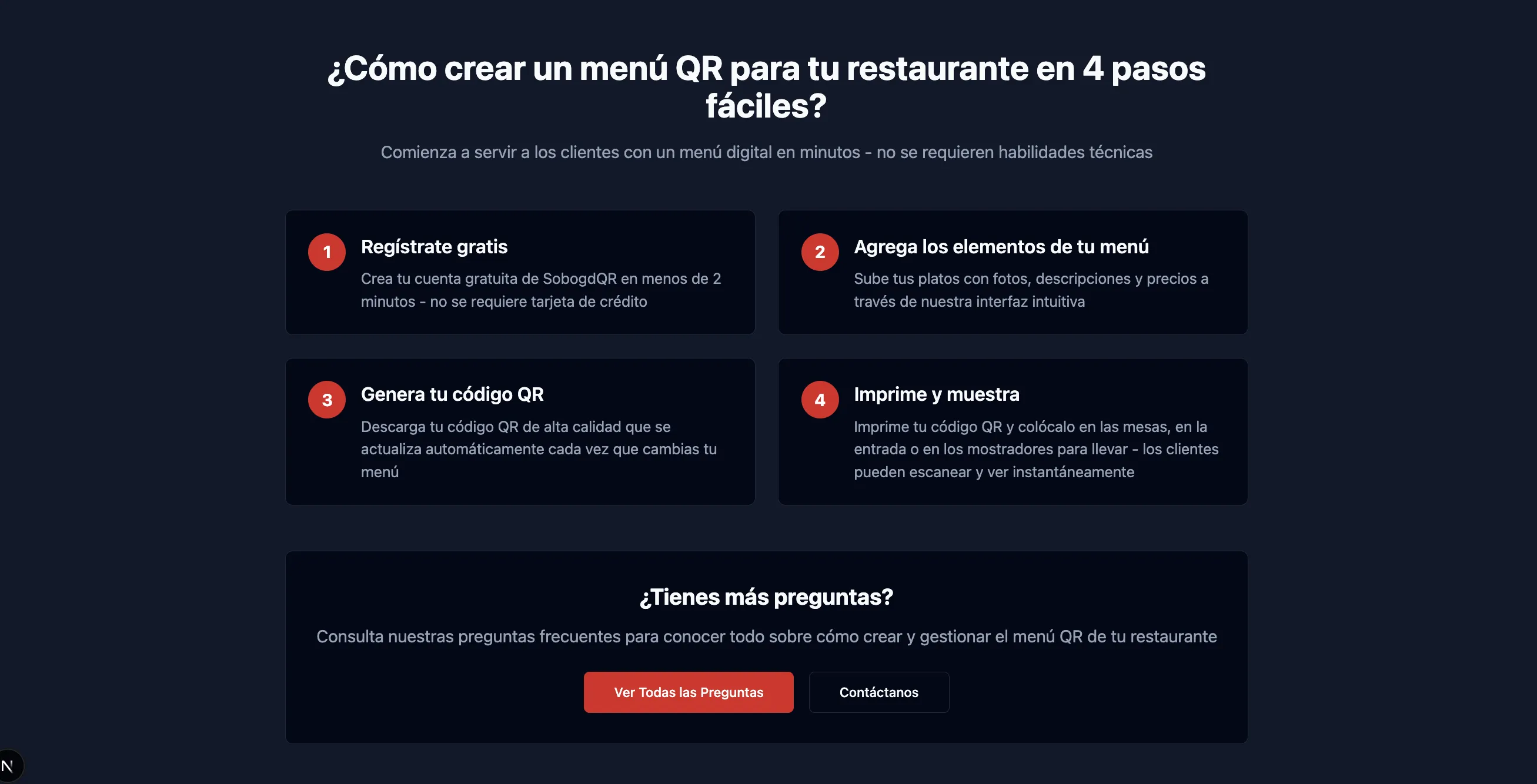 How to get QR menu for restaurants - dedicated FAQ page