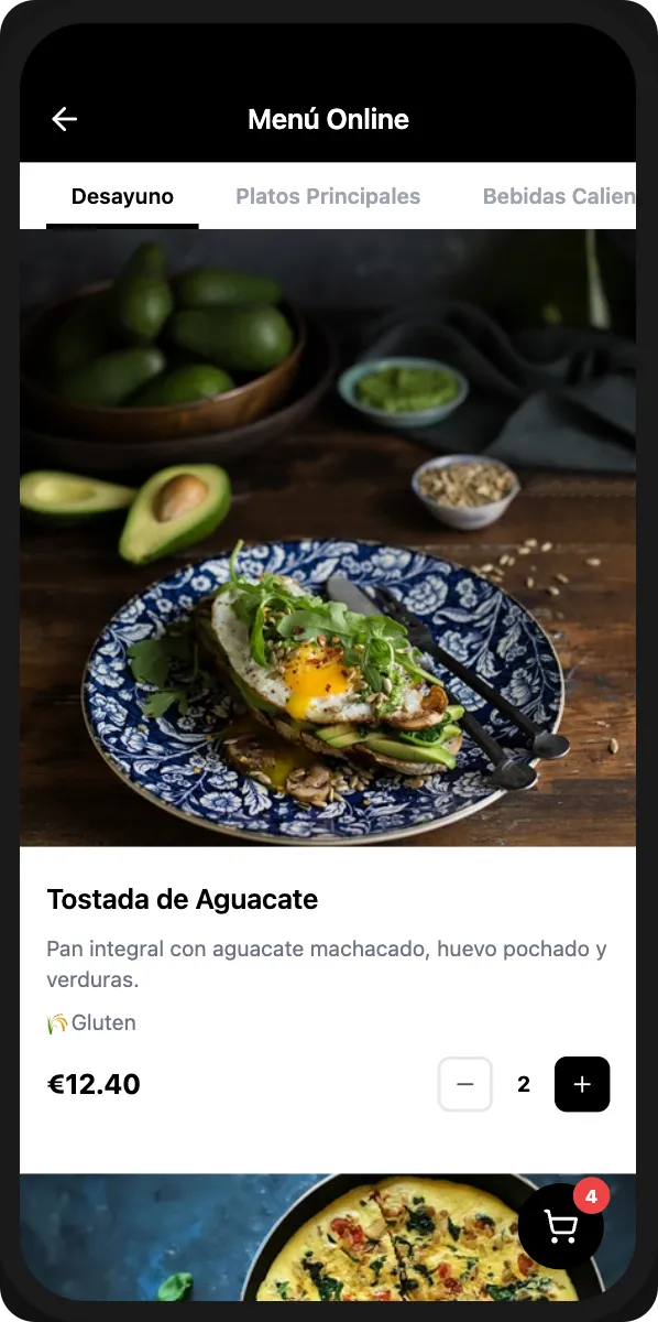 Customer browsing QR menu to place order